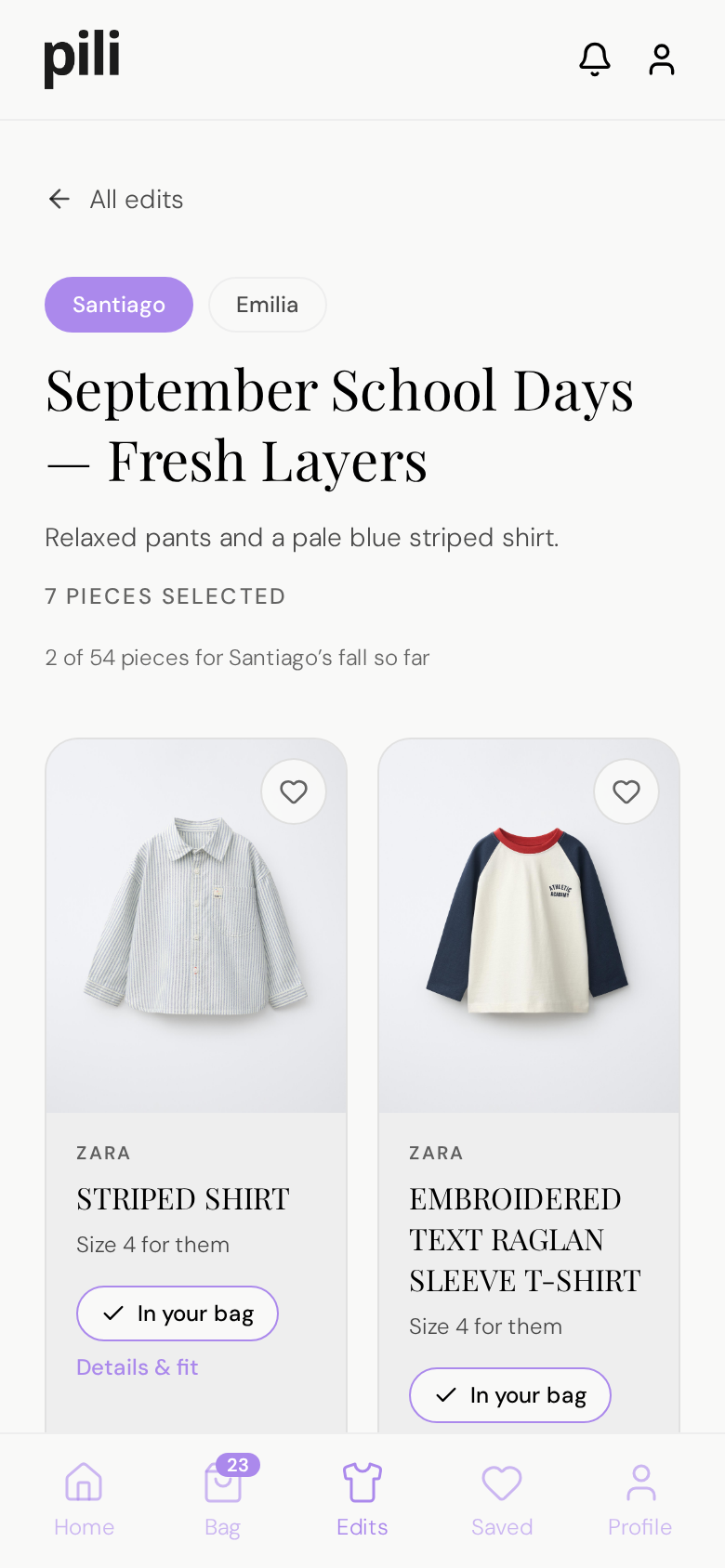 The edit — brand, piece and the size we recommend.