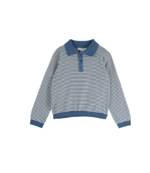 Ocean Stripe Polo Sweater