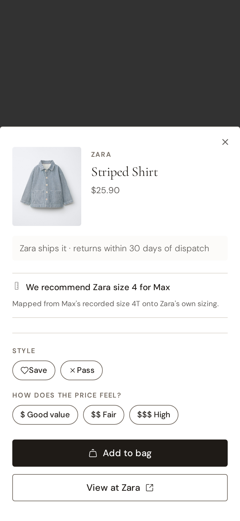 Fit guidance and an honest path to the retailer.